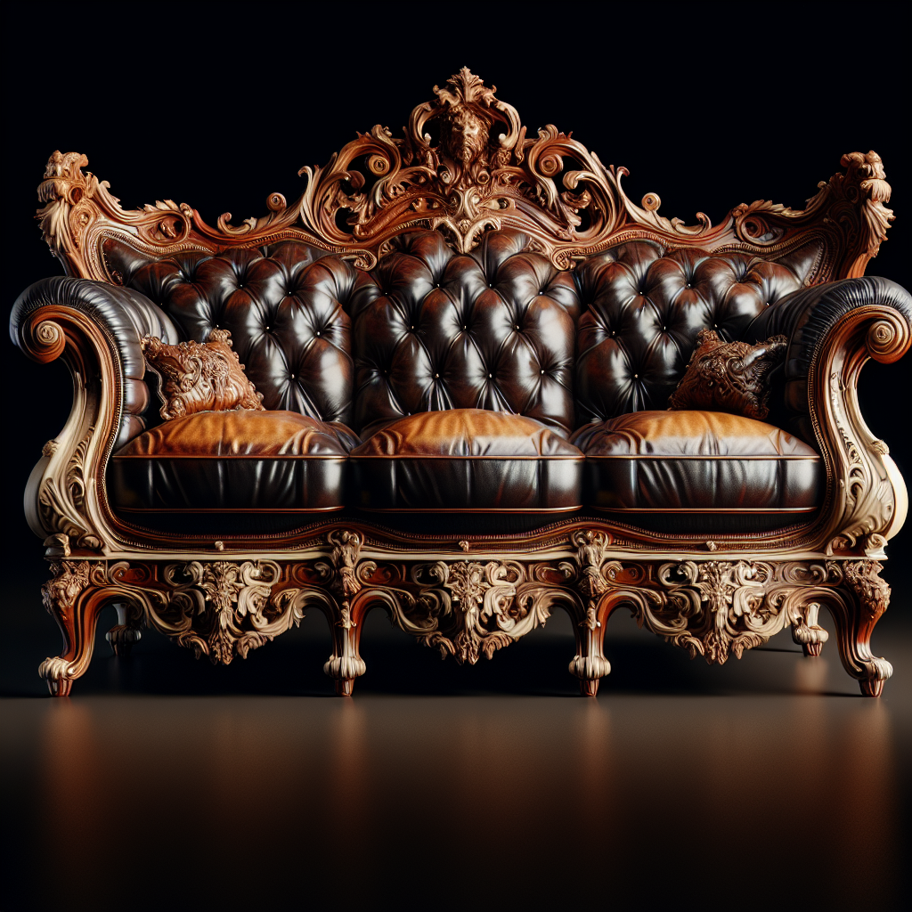 Sofá barroco de cuero